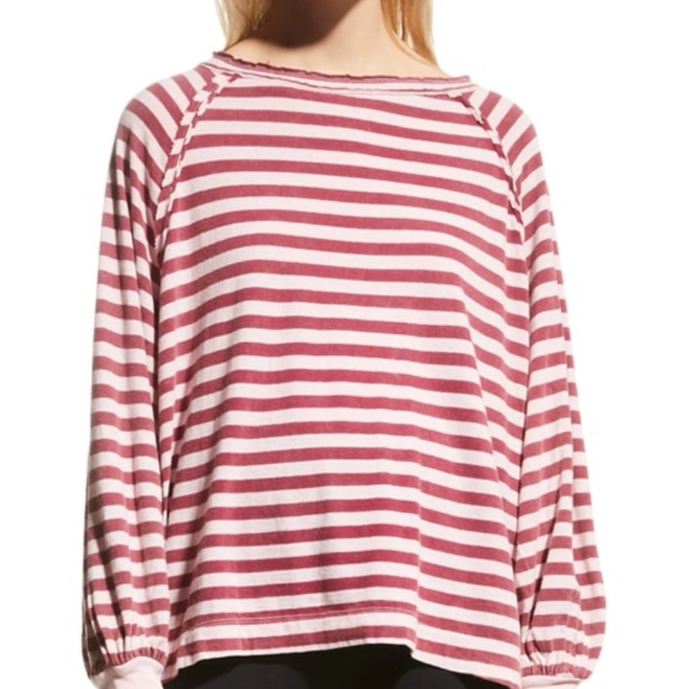 New FP Movement She's Everything Long Sleeve Stripe Port Combo 6625 Medium
